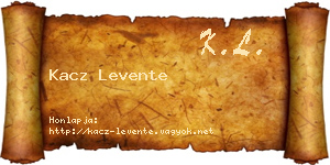 Kacz Levente névjegykártya