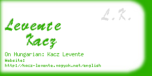levente kacz business card